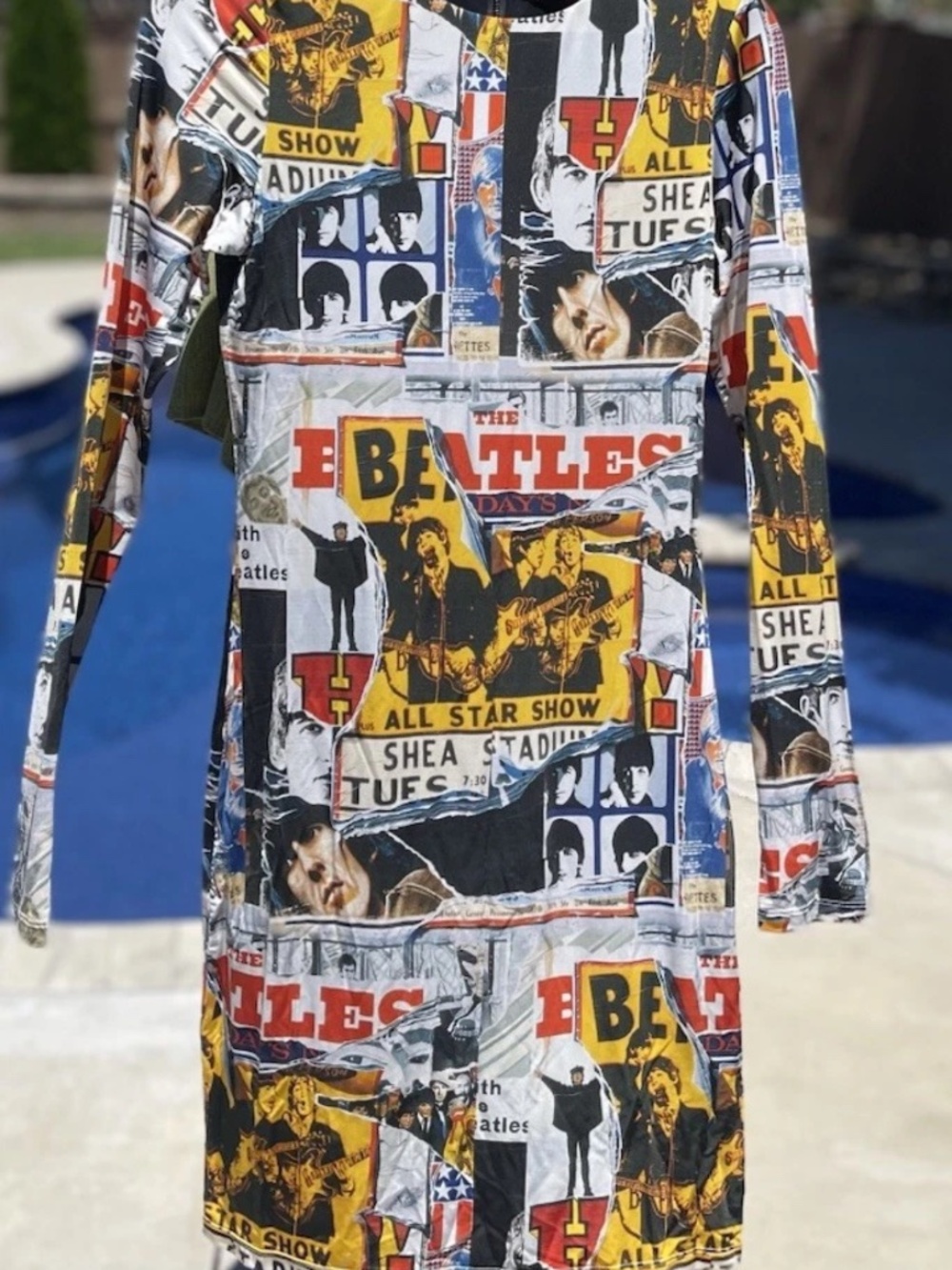 Alice + Olivia x Beatles AllStar Show Artwork collage body con dress size 4 NWT - Picture 6 of 14